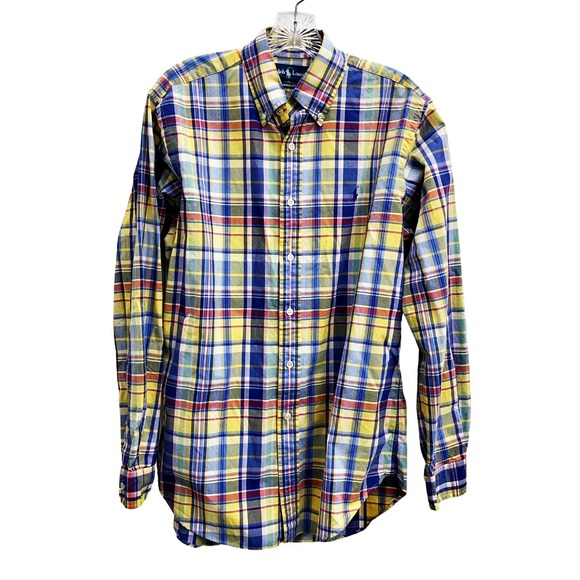Ralph Lauren Madras Plaid Shirts Lot of (3) Medium Long Sleeve Button Up *READ* - Picture 5 of 10